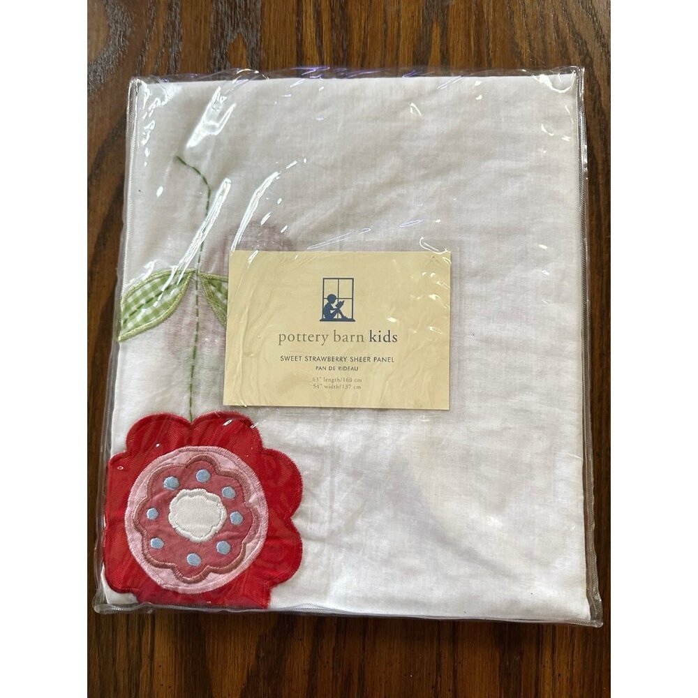 Pottery Barn Kids Sweet Strawberry Sheer‎ Panel 63” X 54” NEW